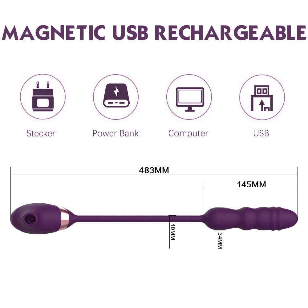 Sensatease - 10 Frequency Sucking Telescopic Vibrator