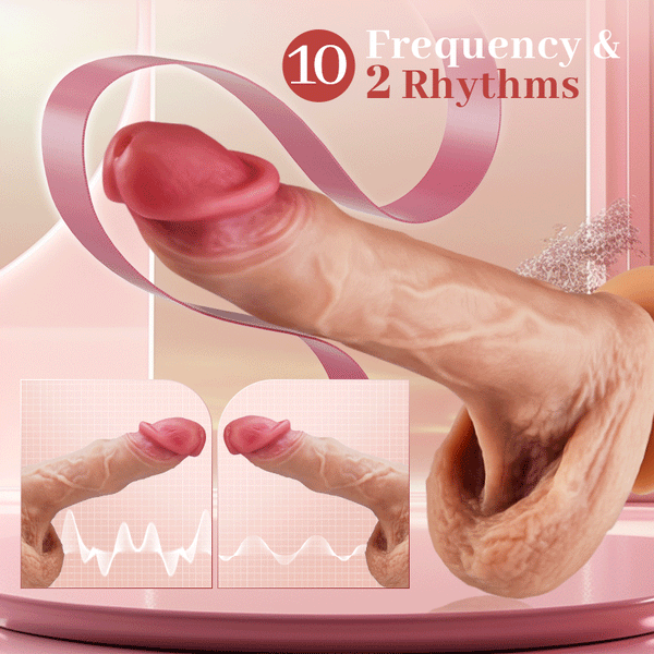sensatease - 10 Telescopic Swinging Vibrator App Control Dildo 6.41 IN with Suction Cup