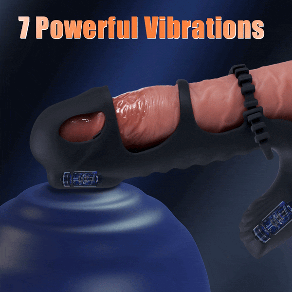 Sensatease - Dual Motor 7 Vibrating Penis Sleeve and Vibrator 2-in-1 Adult Toy