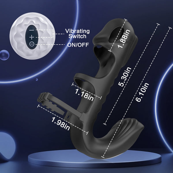 Sensatease - Dual Motor 7 Vibrating Penis Sleeve and Vibrator 2-in-1 Adult Toy