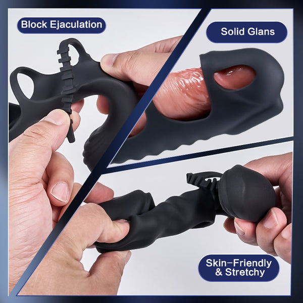 Sensatease - Dual Motor 7 Vibrating Penis Sleeve and Vibrator 2-in-1 Adult Toy