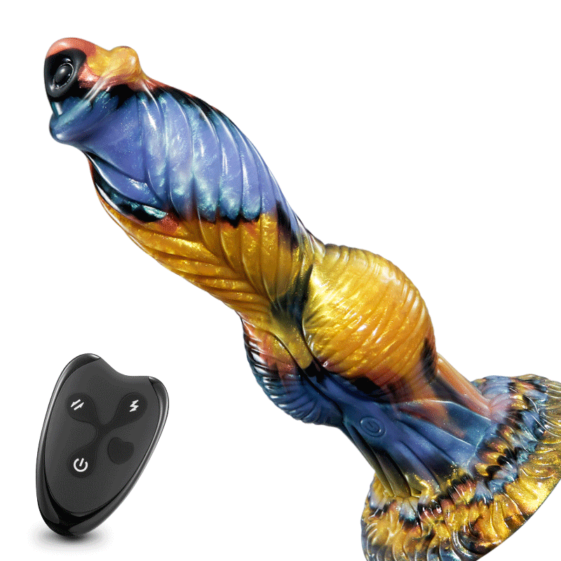 sensatease - Animal Texture 7 Thrust Male Vibrator Large Suction Cup Monster Dildo 10.23 Inch