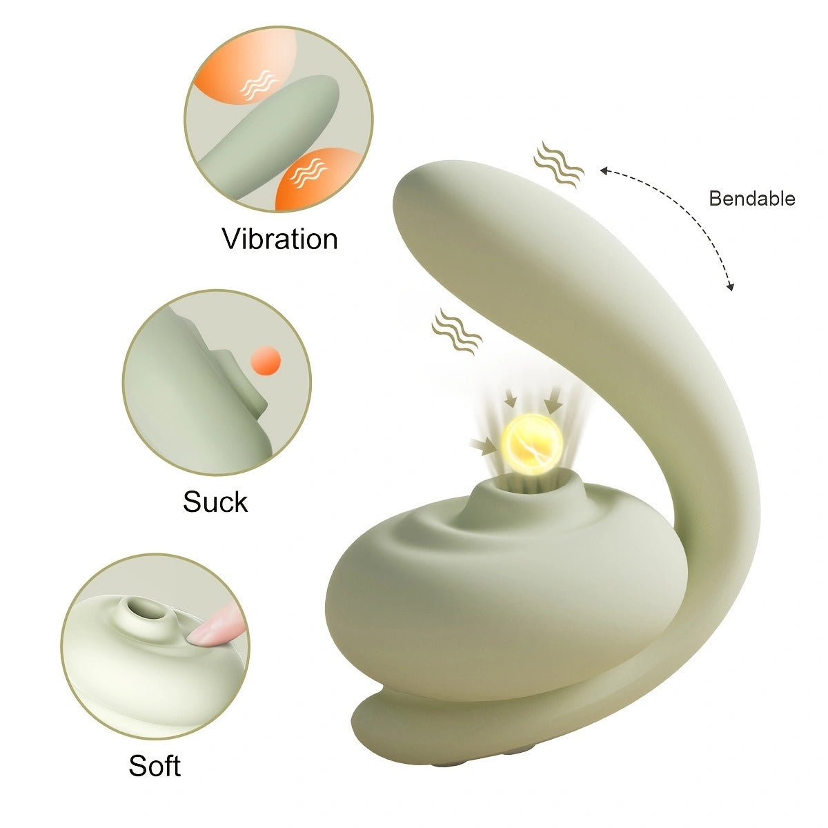 Sensatease - Wibrator 2 w 1 do ssania łechtaczki dla podwójnej przyjemności