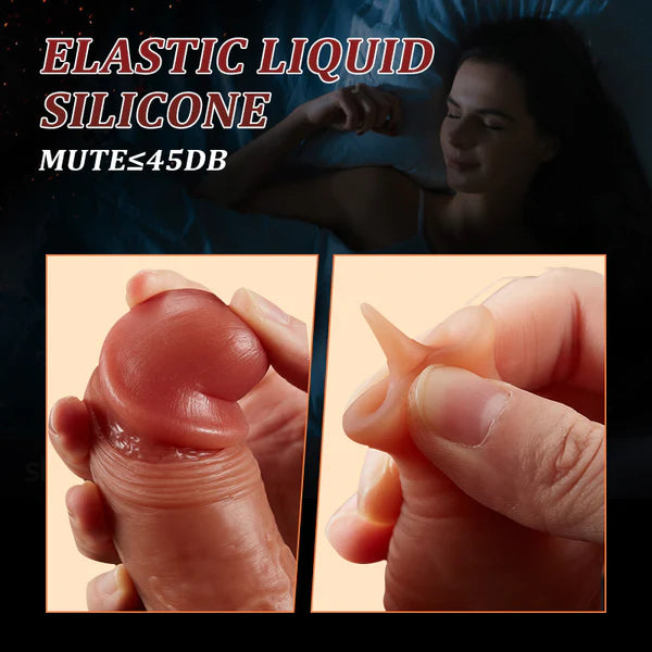 Sensatease Vibrating Tongue Licking 3 Thrusting & Swinging Heating 8.67 Inch Realistic Dildo