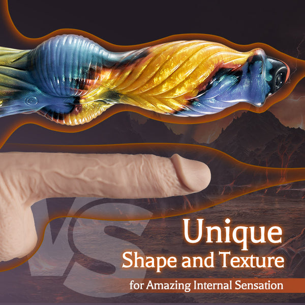sensatease - Animal Texture 7 Thrust Male Vibrator Large Suction Cup Monster Dildo 10.23 Inch