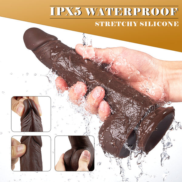 sensatease 6 thrust 10 vibrating swivel realistic dildo 8.7 inch with suction cup