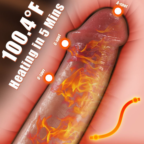 sensatease - Bloodshot 3 Thrusting Swinging 9 Vibrating Heating Dildo for G & P-spot 8.66 Inches
