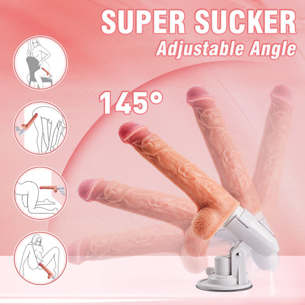 sensatease Multi-angles 8 Thrusting Rotating Vibrating Heating Remote Control Dildo Machine 11 Inch