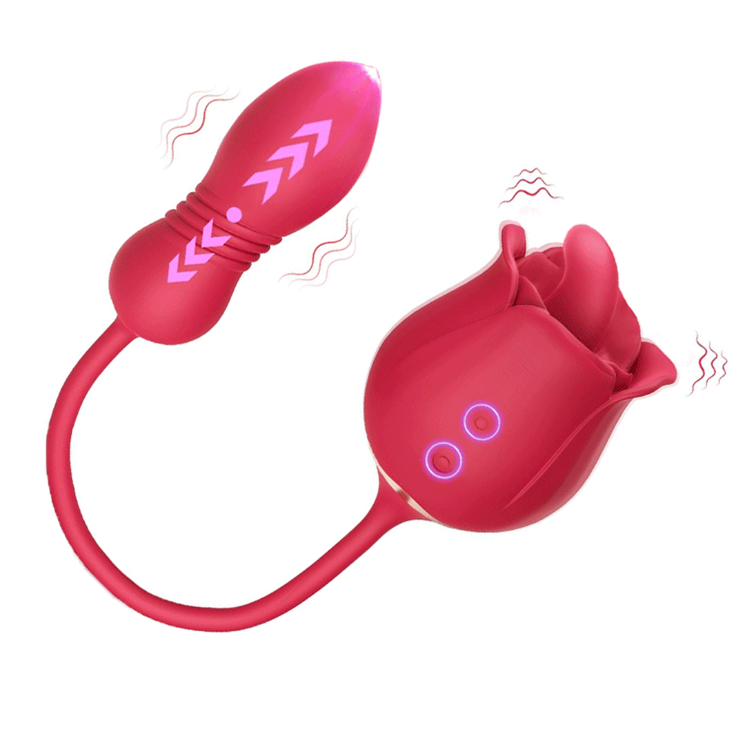 Sensatease - Telescopic Sucking Rose Vibrator