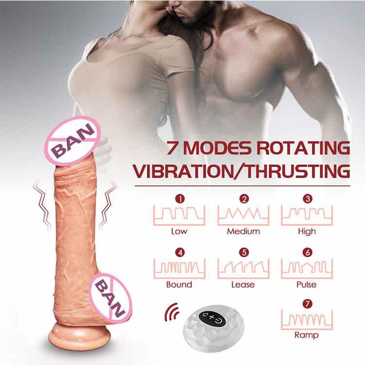 Sensatease - Waterproof 7 Frequency Retractable Swing Dildo