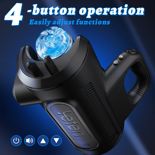 Sensatease - King Cannon - Dual Interchangeable Sleeves, 12CM Extension, and Men's Pleasure Device with a Peak Thrust Speed of 700/minute