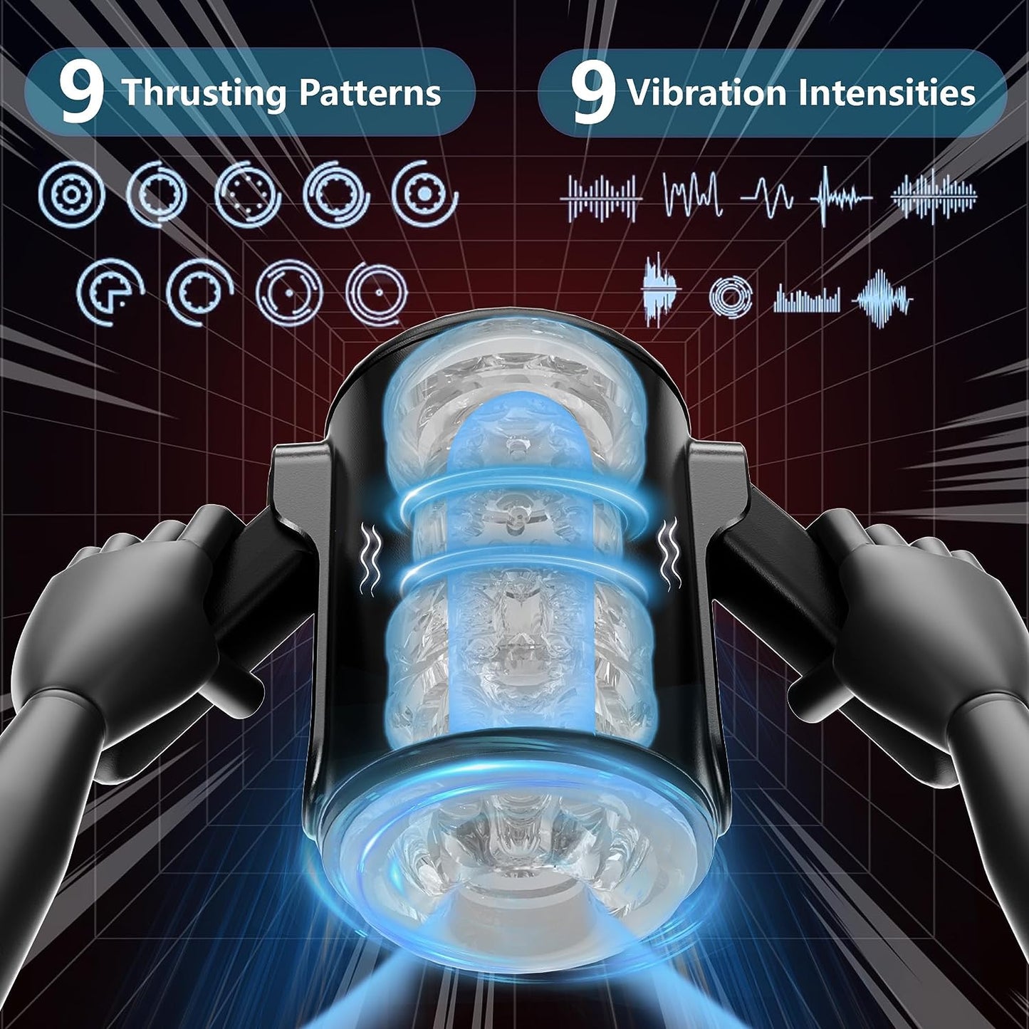 Sensatease Digital Experience Masturbator: Cutting-Edge Pleasure Innovation with 9-Speed Expandable and Vibrating Features