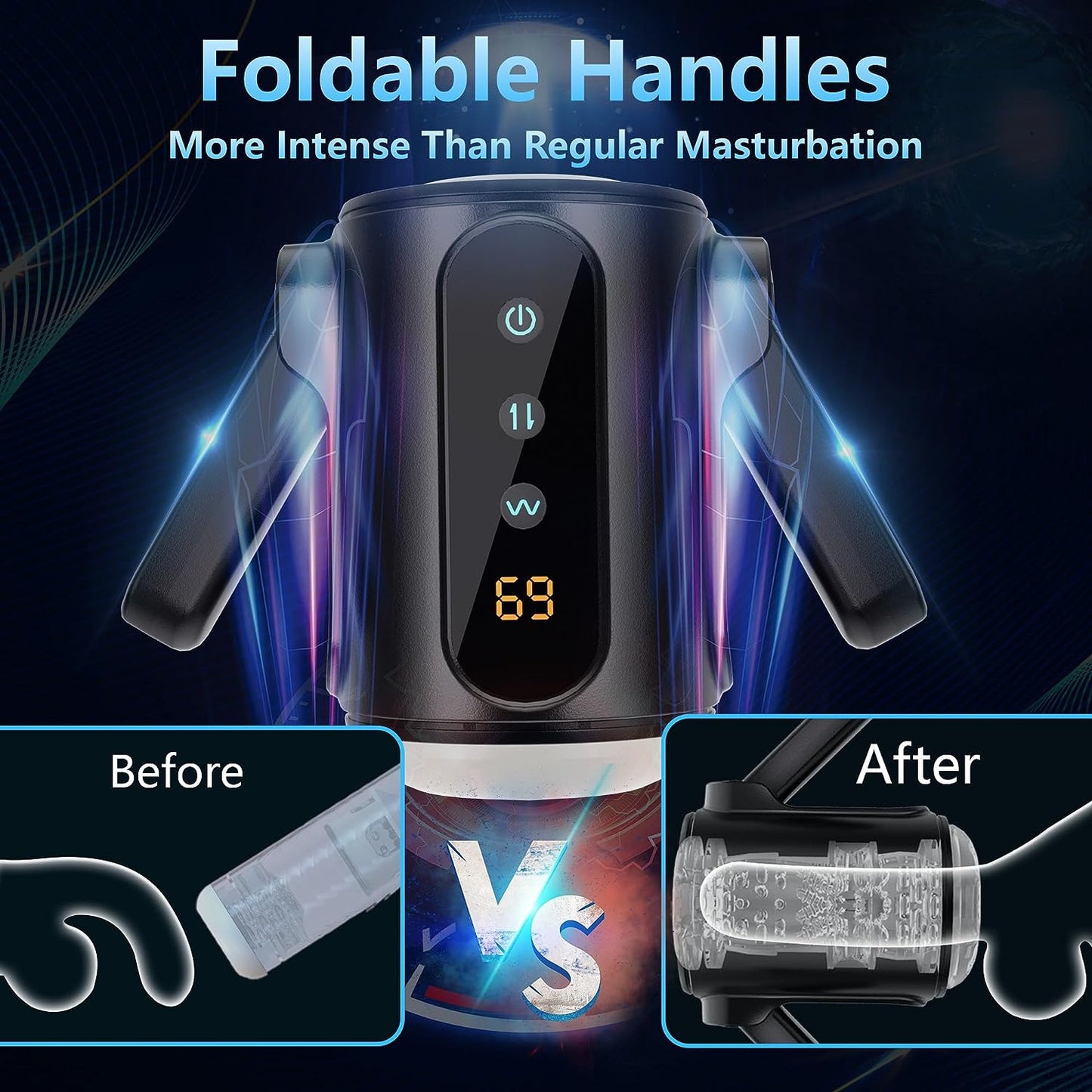 Sensatease Digital Experience Masturbator: Cutting-Edge Pleasure Innovation with 9-Speed Expandable and Vibrating Features
