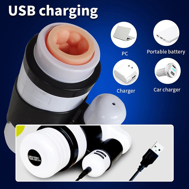 Sensatease - Male Masturbator 12 Speed Automatic Retractable Vibrator Vagina Sucking Oral Masturbator Penis Pocket Pussy Male Sex Machine