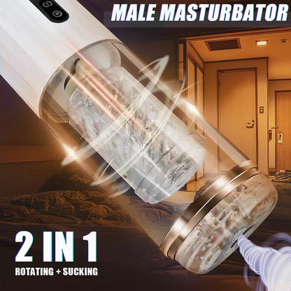 Sensatease - 10-частотный вращающийся 10-частотный выдвижной мужской мастурбатор