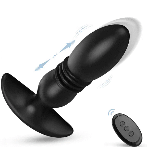 Sensatease - 3 Thrusting 12 Vibrating Silicone Prostate Massager with Remote Control