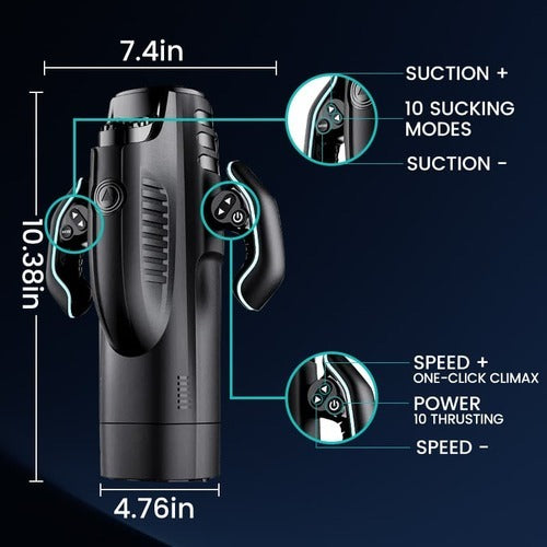 Sensatease - Deluxe 10-Mode Heating Male Masturbator with USB-C Charging