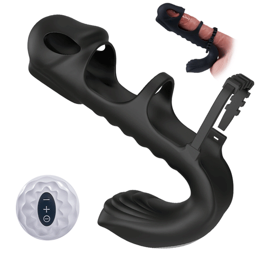Sensatease - Dual Motor 7 Vibrating Penis Sleeve and Vibrator 2-in-1 Adult Toy
