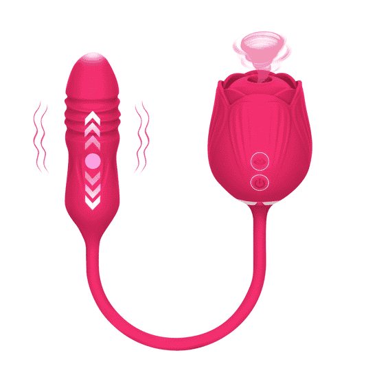 Sensatease - Rose Toy Vibrator Female Telescopic Egg Jumping Tongue Licker Sex Toys