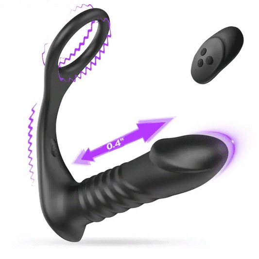 Sensatease - Silicone Remote Control Cock Ring Anal Vibrator