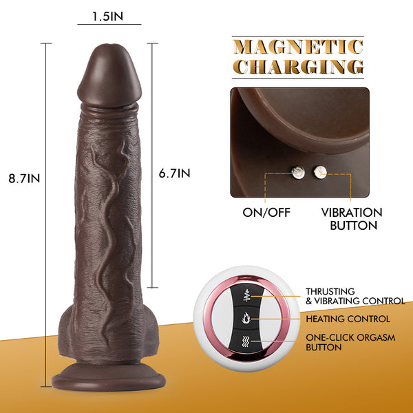 sensatease 6 thrust 10 vibrating swivel realistic dildo 8.7 inch with suction cup