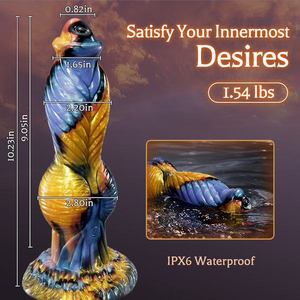 sensatease - Animal Texture 7 Thrust Male Vibrator Large Suction Cup Monster Dildo 10.23 Inch