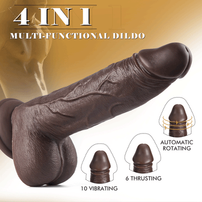 sensatease 6 thrust 10 vibrating swivel realistic dildo 8.7 inch with suction cup