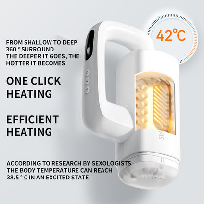 Sensatease - Innovative Hands-Free Pleasure: Multi-Mode Male Masturbation Device with Heating Function