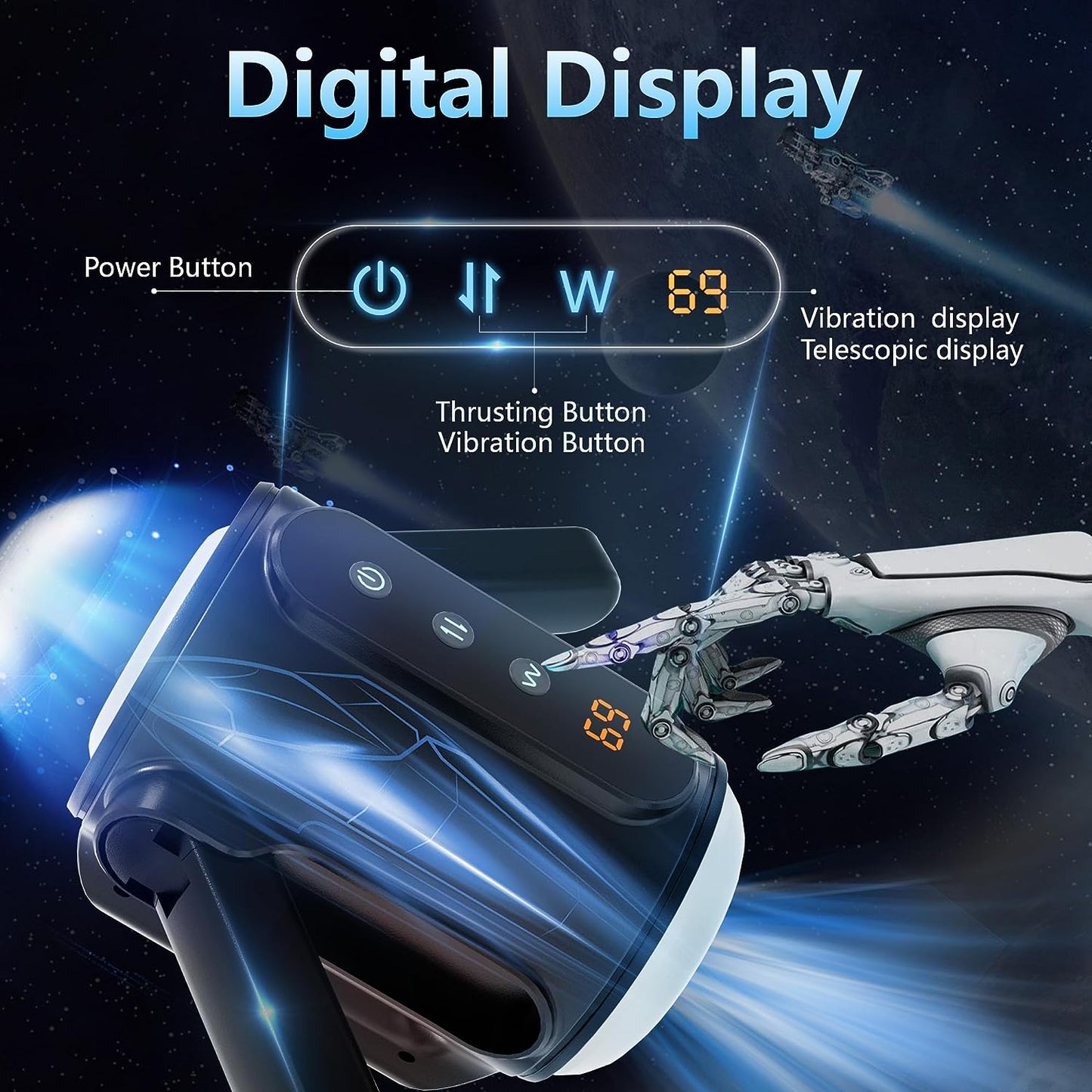 Sensatease Digital Experience Masturbator: Cutting-Edge Pleasure Innovation with 9-Speed Expandable and Vibrating Features